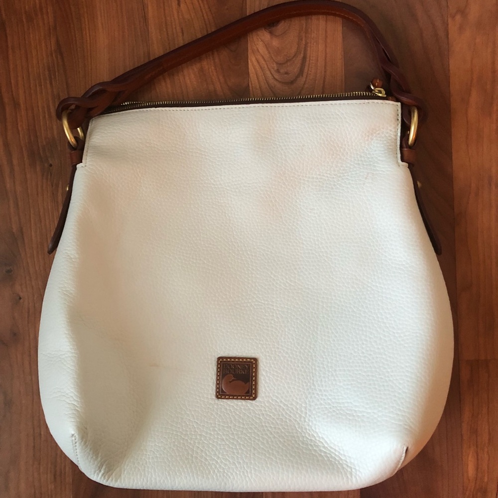 Never worn Dooney & Bourke white leather hobo bag